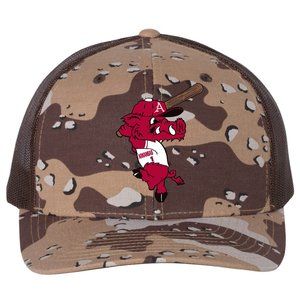 Ribby at Bat 3D Patterned Snapback Trucker Hat- Desert Camo/ Brown